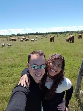 Me and my husband at Lismore Sheep Farm